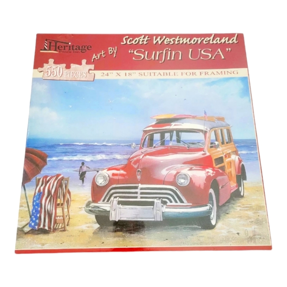 Surfin USA 550 Piece Jigsaw Puzzle Heritage Puzzle by Scott Westmoreland New